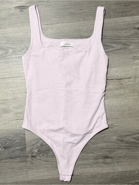 Aritzia Contour Square Neck Bodysuit in Light Pink